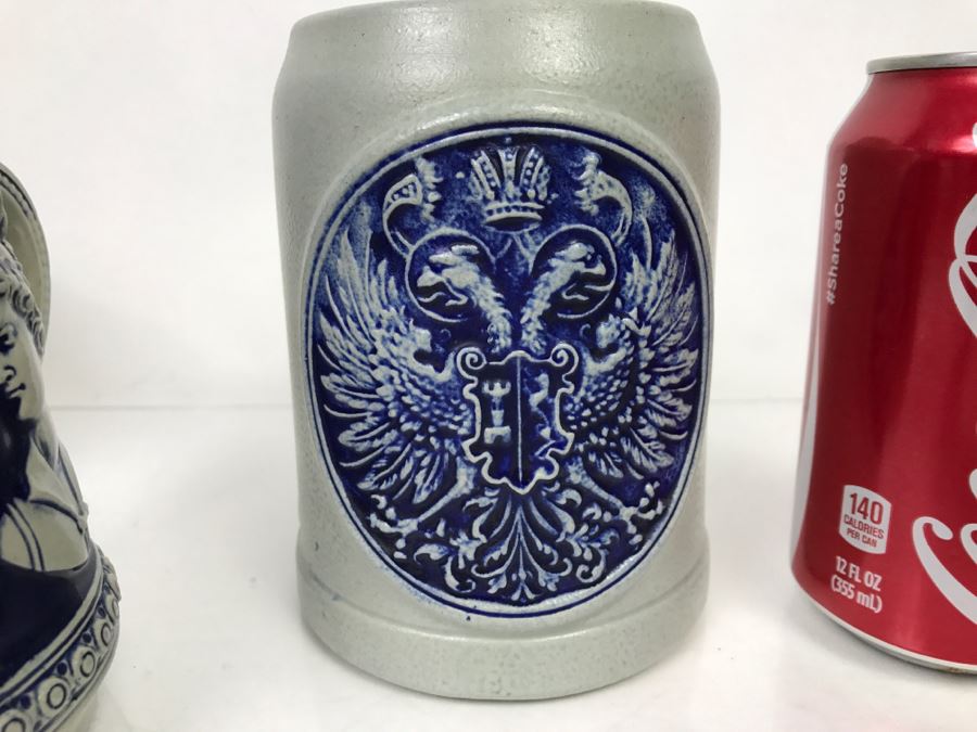 Set Of (4) 0.5L Stoneware German Beer Steins Mugs GERZ [Photo 9]