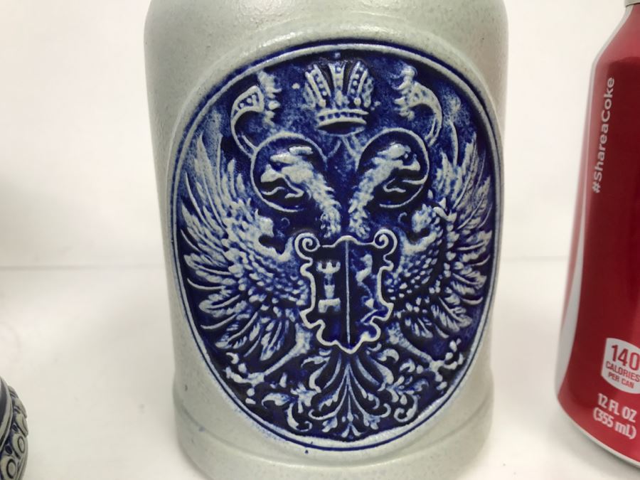 Set Of (4) 0.5L Stoneware German Beer Steins Mugs GERZ [Photo 10]