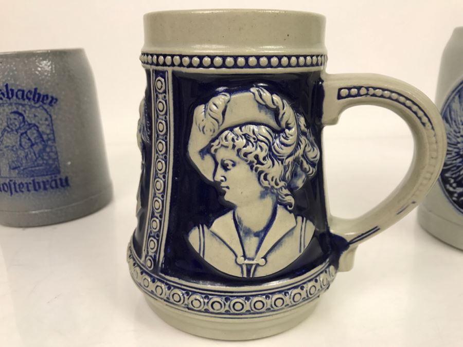 Set Of (4) 0.5L Stoneware German Beer Steins Mugs GERZ [Photo 16]