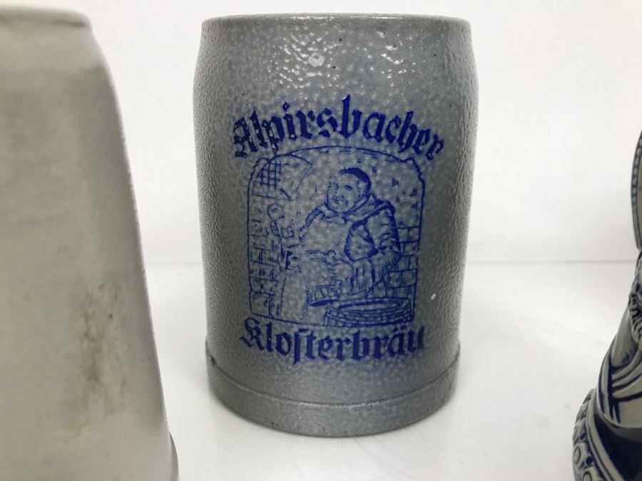 Set Of (4) 0.5L Stoneware German Beer Steins Mugs GERZ [Photo 5]