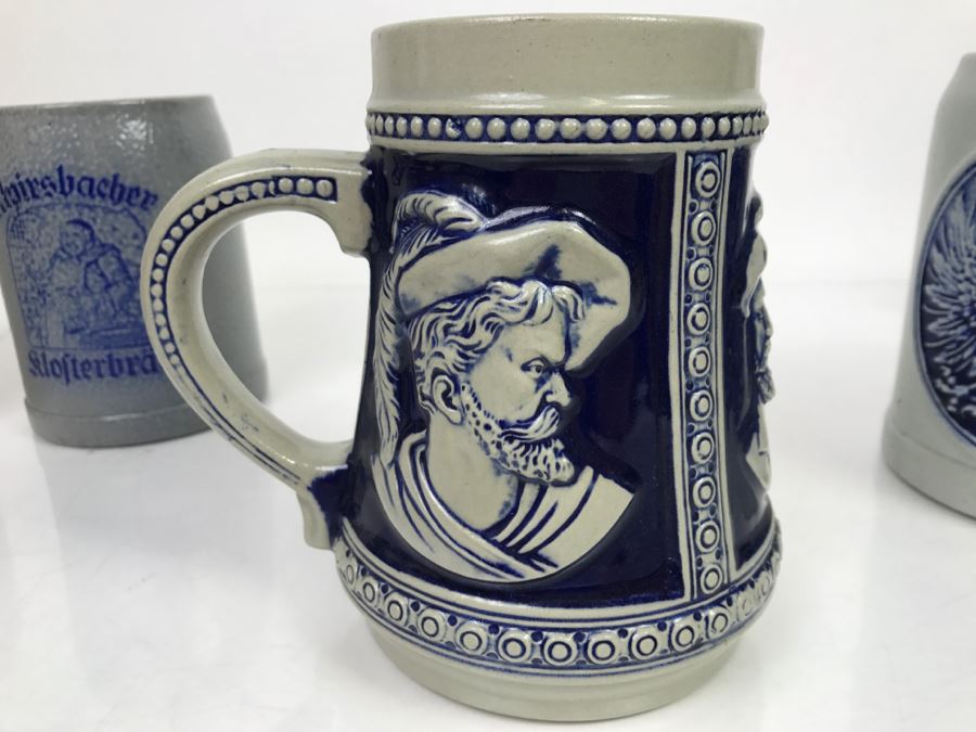 Set Of (4) 0.5L Stoneware German Beer Steins Mugs GERZ [Photo 17]