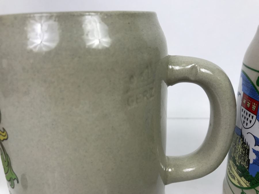 Set Of (4) 0.5L Stoneware German Beer Steins Mugs GERZ [Photo 9]