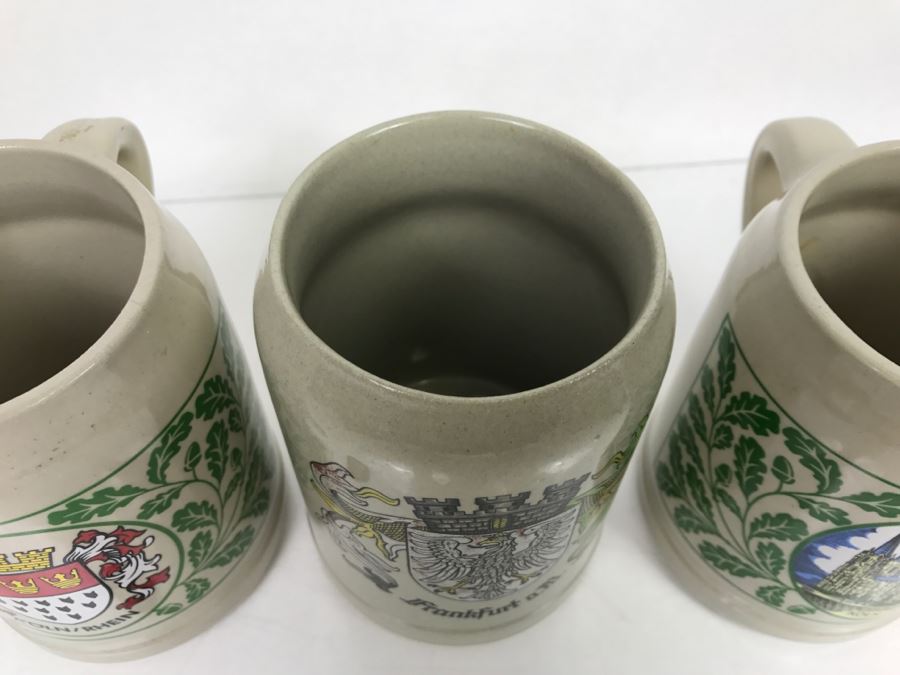 Set Of (4) 0.5L Stoneware German Beer Steins Mugs GERZ [Photo 6]