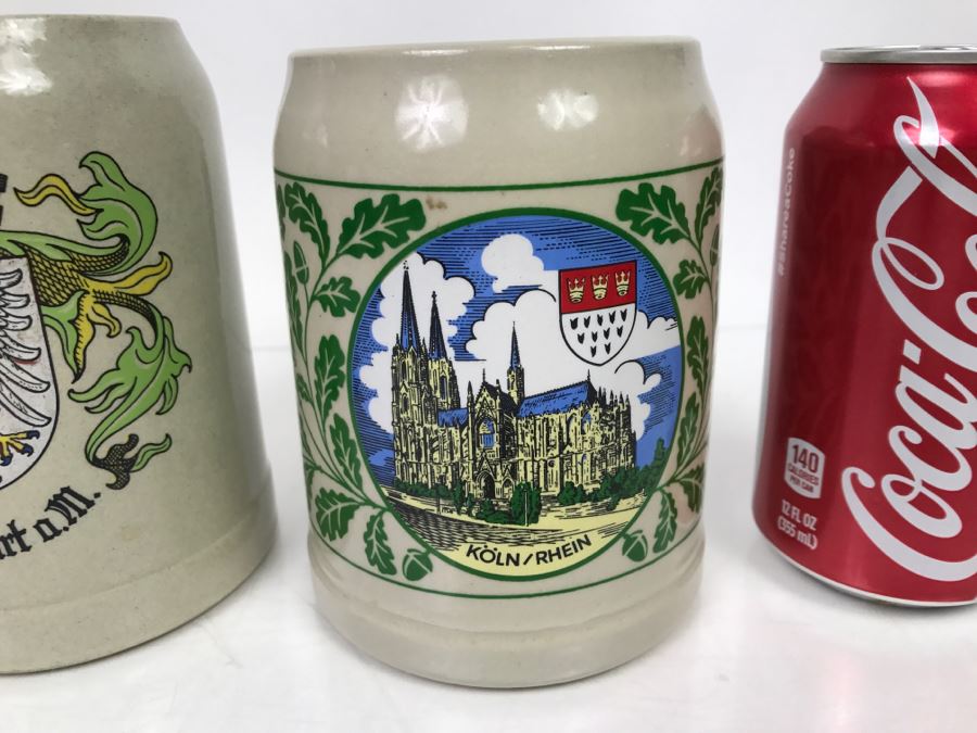 Set Of (4) 0.5L Stoneware German Beer Steins Mugs GERZ [Photo 3]