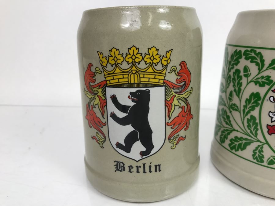 Set Of (4) 0.5L Stoneware German Beer Steins Mugs GERZ [Photo 5]