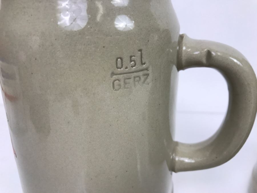 Set Of (4) 0.5L Stoneware German Beer Steins Mugs GERZ [Photo 7]