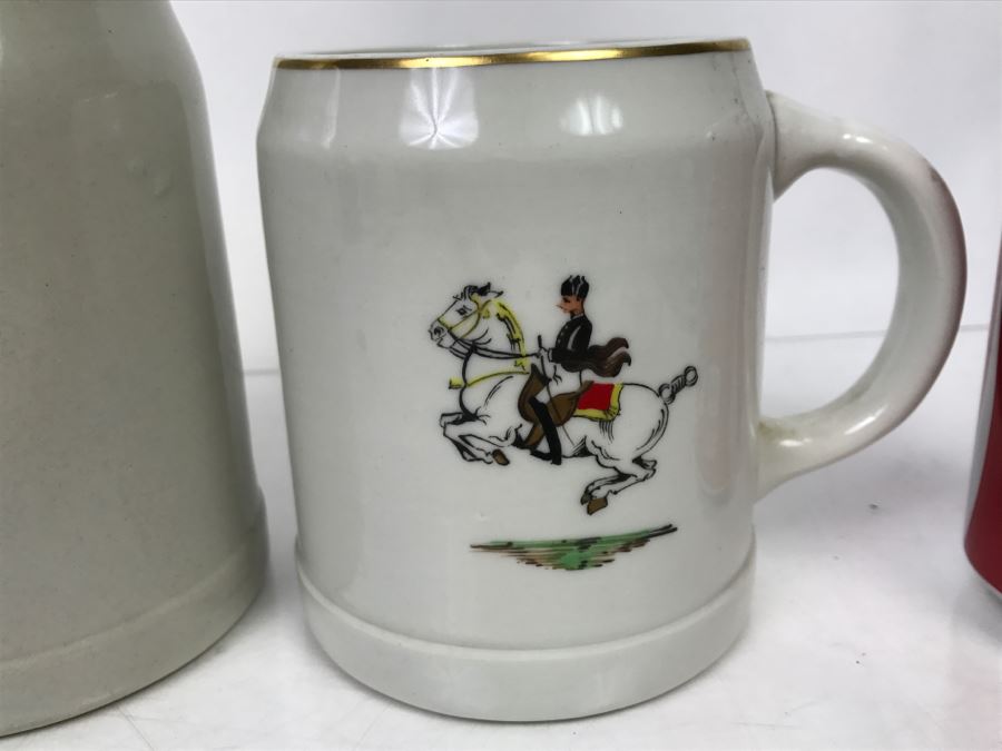 Set Of (4) 0.5L Stoneware German Beer Steins Mugs + (1) Vienna Austria Kunsthandwerk Beer Stein [Photo 6]
