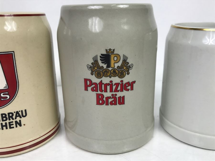 Set Of (4) 0.5L Stoneware German Beer Steins Mugs + (1) Vienna Austria Kunsthandwerk Beer Stein [Photo 5]