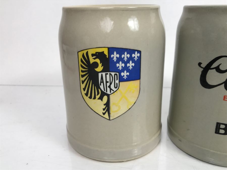Set Of (4) 0.5L Stoneware German Beer Steins Mugs + (1) Vienna Austria Kunsthandwerk Beer Stein [Photo 2]