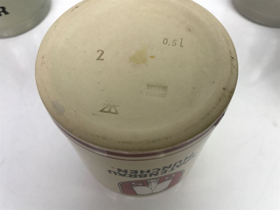 Set Of (4) 0.5L Stoneware German Beer Steins Mugs + (1) Vienna Austria Kunsthandwerk Beer Stein [Photo 9]