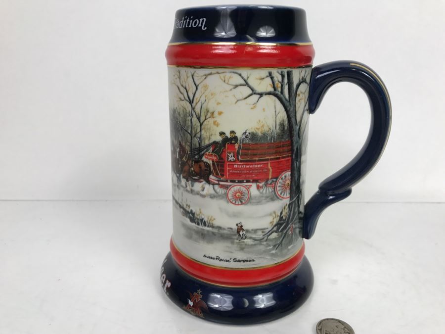 Set Of (2) Anheuser-Busch Beer Steins By Ceramarte 1990 And 1991 Artist Susan Sampson [Photo 9]
