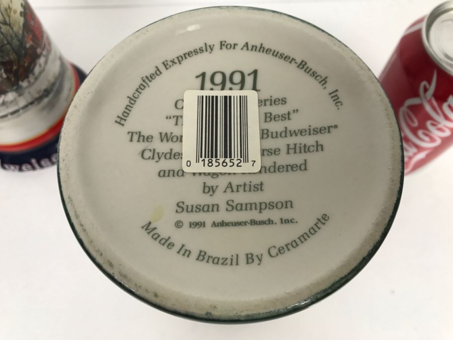 Set Of (2) Anheuser-Busch Beer Steins By Ceramarte 1990 And 1991 Artist Susan Sampson [Photo 6]