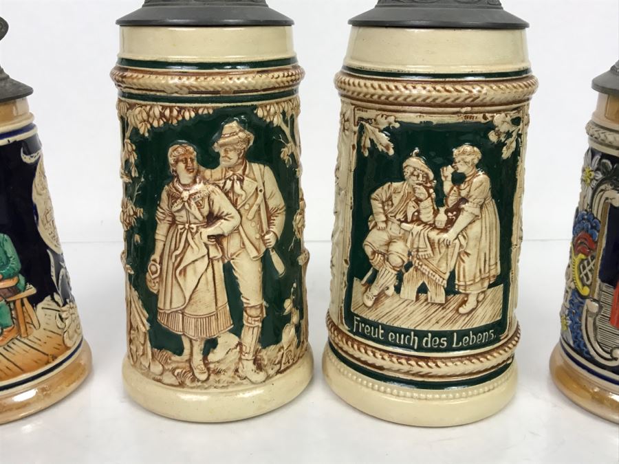 Set Of (4) German Beer Steins [Photo 2]
