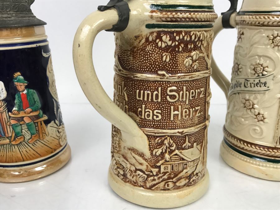 Set Of (4) German Beer Steins [Photo 15]