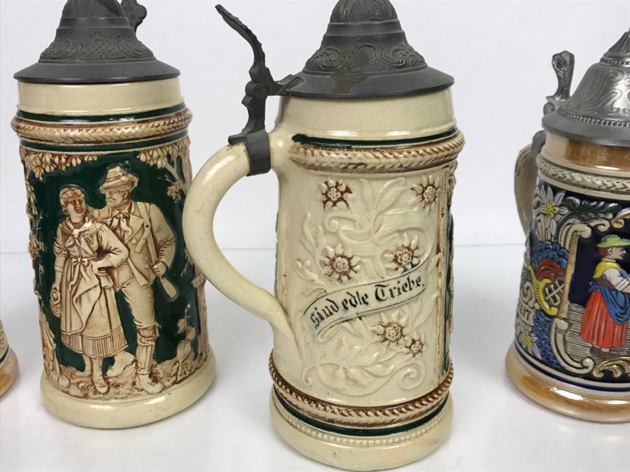Set Of (4) German Beer Steins [Photo 12]