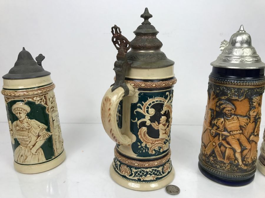 Set Of (4) German Beer Steins [Photo 15]