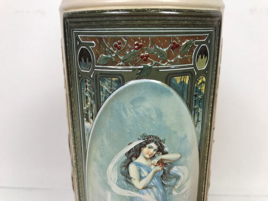 Vintage 2001 Anheuser-Busch Malt-Nutrine 1906 Calendar Series Winter Beer Stein Mug CS520 Limited Edition Ceramarte [Photo 3]