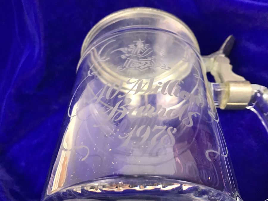 Vintage 1978 Etched Glass Advertising Beer Stein Busch 40 Million Barrels [Photo 8]