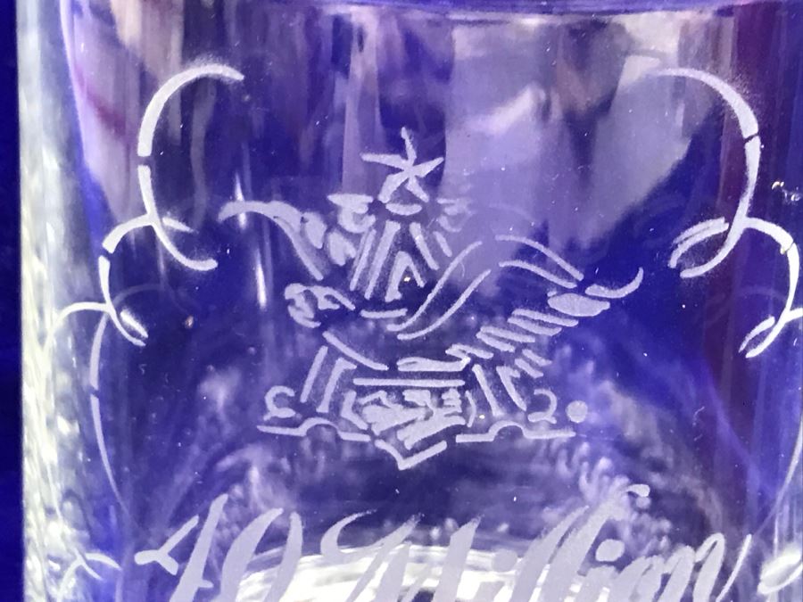 Vintage 1978 Etched Glass Advertising Beer Stein Busch 40 Million Barrels [Photo 5]