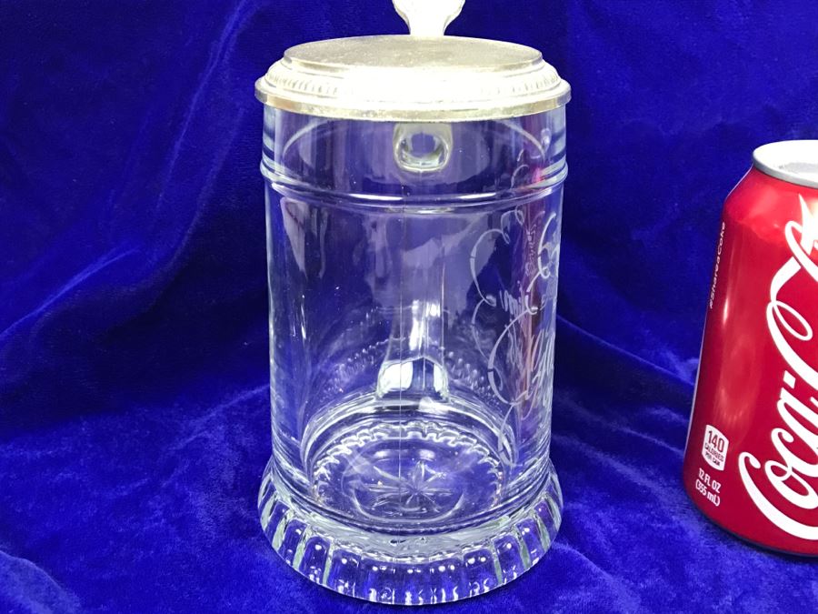 Vintage 1978 Etched Glass Advertising Beer Stein Busch 40 Million Barrels [Photo 6]