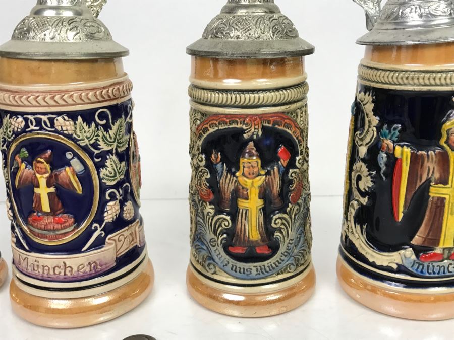 Set Of (5) German Beer Steins [Photo 4]