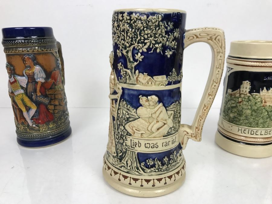 Set Of (4) German Beer Steins Mugs [Photo 12]