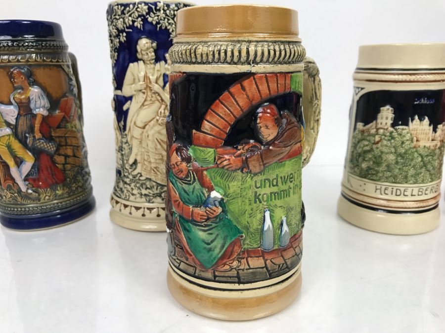 Set Of (4) German Beer Steins Mugs [Photo 6]