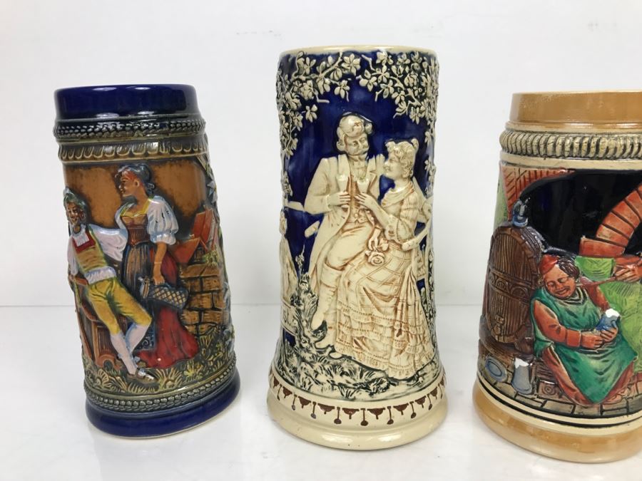 Set Of (4) German Beer Steins Mugs [Photo 3]