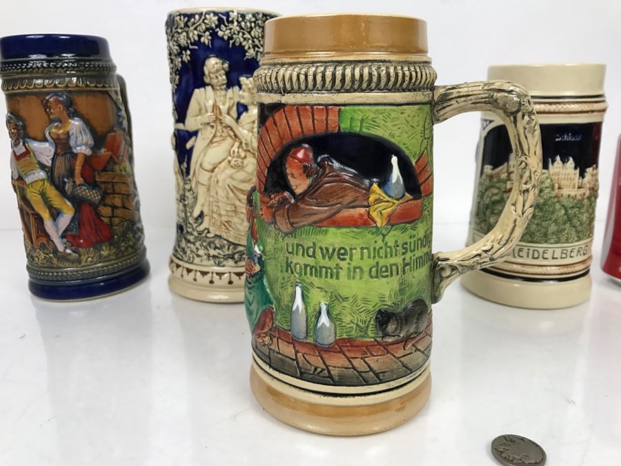Set Of (4) German Beer Steins Mugs [Photo 7]