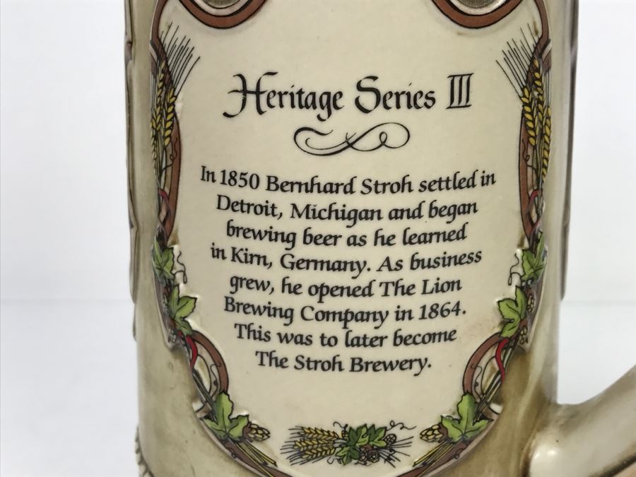 Stroh's Brewing Co Advertising Beer Stein By Ceramarte [Photo 5]