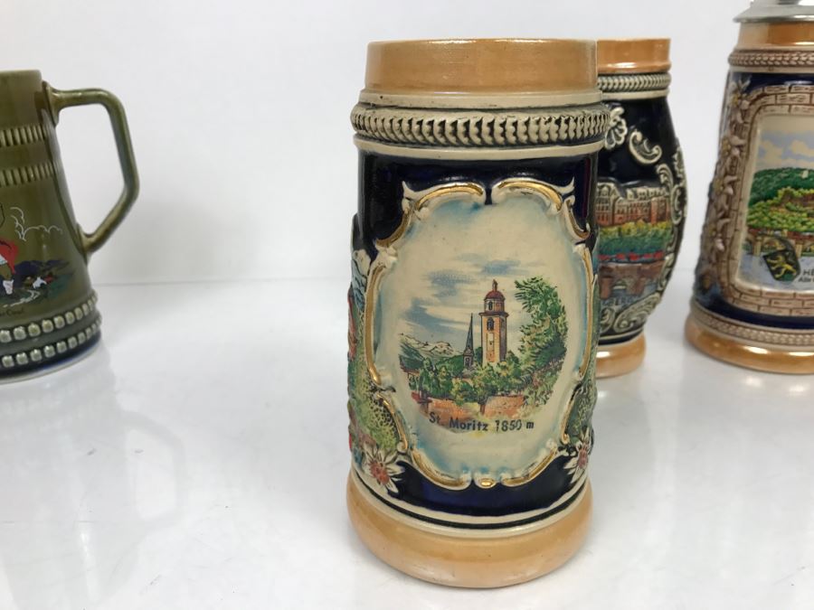 Set Of (4) German Beer Steins Mugs + (1) Finn MacCoul Beer Stein From Ireland [Photo 7]