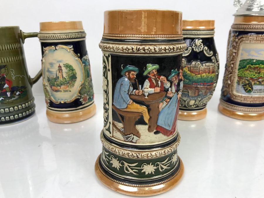 Set Of (4) German Beer Steins Mugs + (1) Finn MacCoul Beer Stein From Ireland [Photo 3]