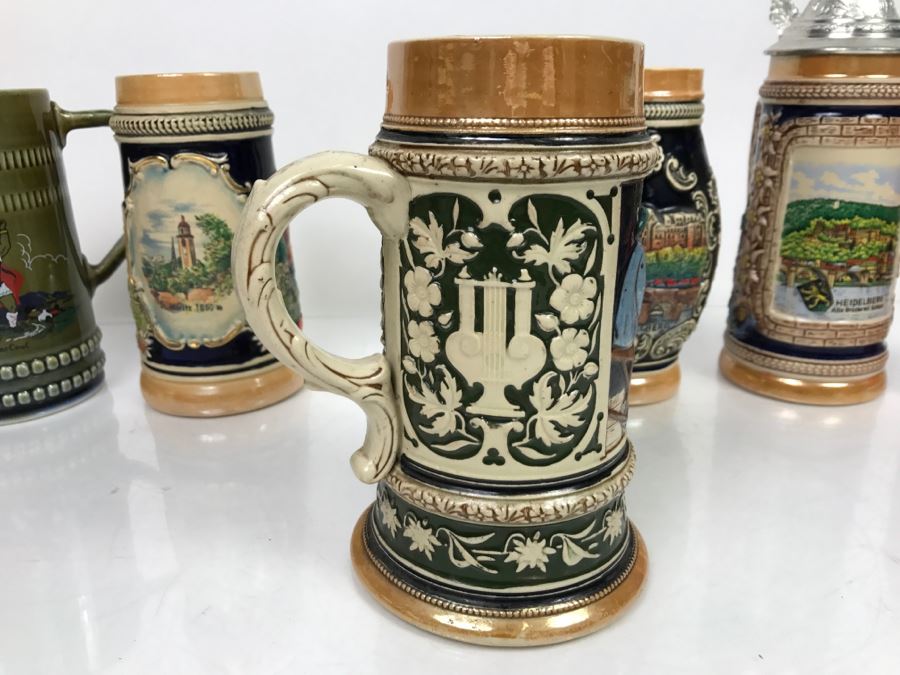 Set Of (4) German Beer Steins Mugs + (1) Finn MacCoul Beer Stein From Ireland [Photo 4]