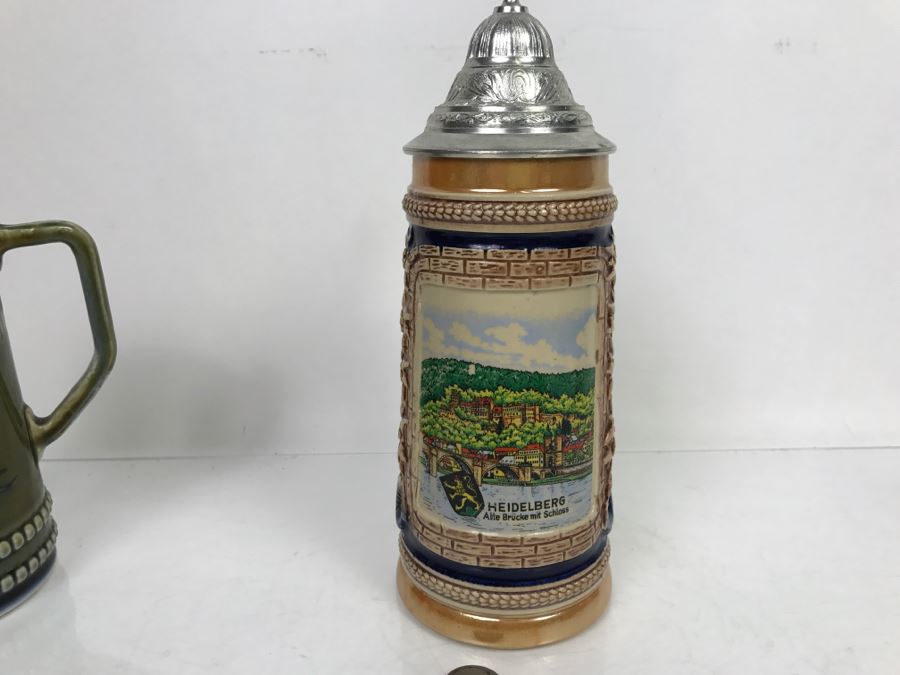 Set Of (4) German Beer Steins Mugs + (1) Finn MacCoul Beer Stein From Ireland [Photo 15]