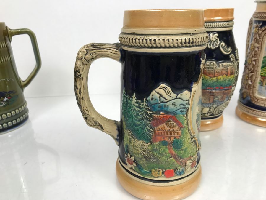 Set Of (4) German Beer Steins Mugs + (1) Finn MacCoul Beer Stein From Ireland [Photo 8]