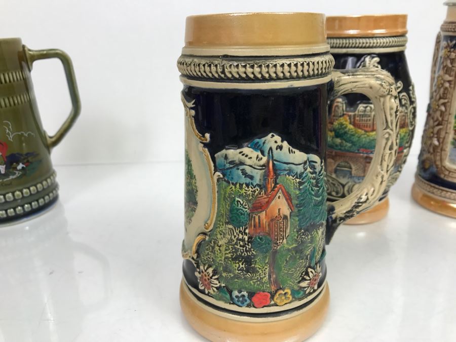 Set Of (4) German Beer Steins Mugs + (1) Finn MacCoul Beer Stein From Ireland [Photo 9]