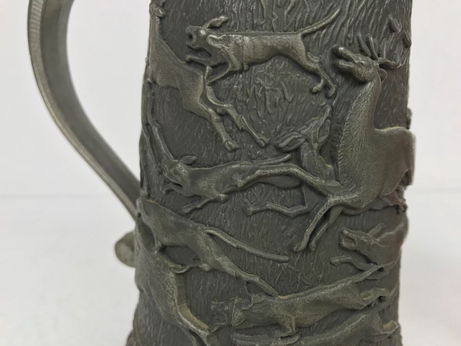 Vintage Rein SKS Zinn Pewter Relief Beer Stein [Photo 5]