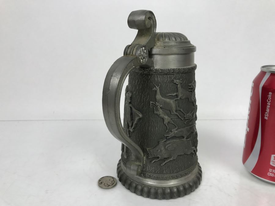 Vintage Rein SKS Zinn Pewter Relief Beer Stein [Photo 6]