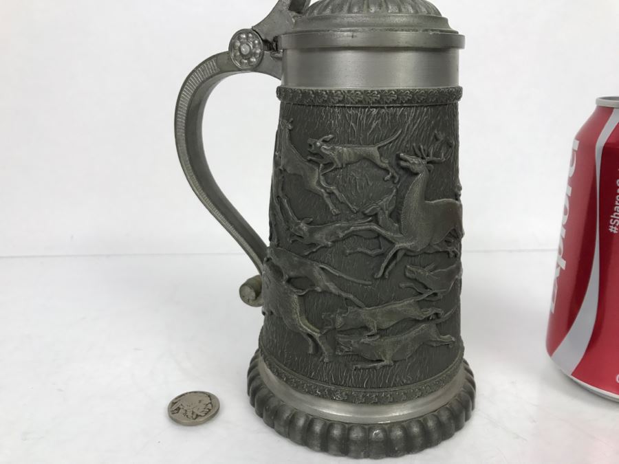 Vintage Rein SKS Zinn Pewter Relief Beer Stein [Photo 4]