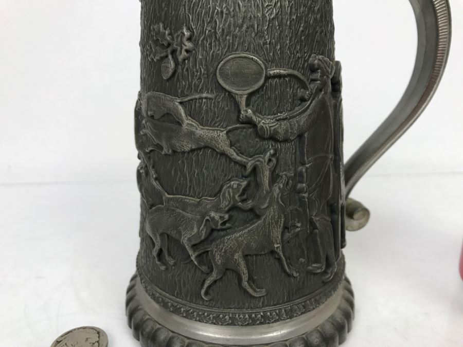 Vintage Rein SKS Zinn Pewter Relief Beer Stein [Photo 2]