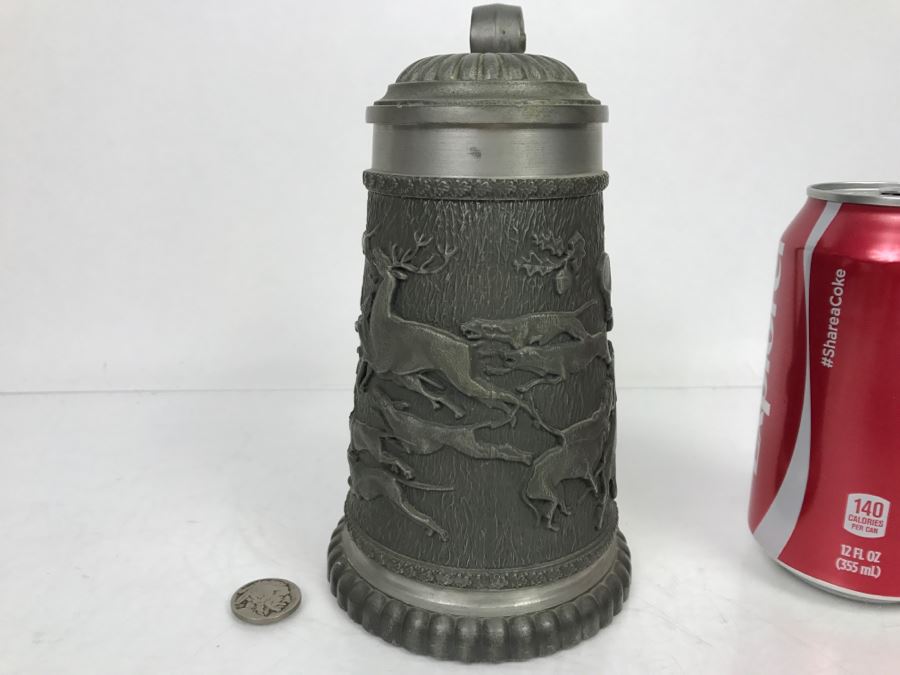 Vintage Rein SKS Zinn Pewter Relief Beer Stein [Photo 3]