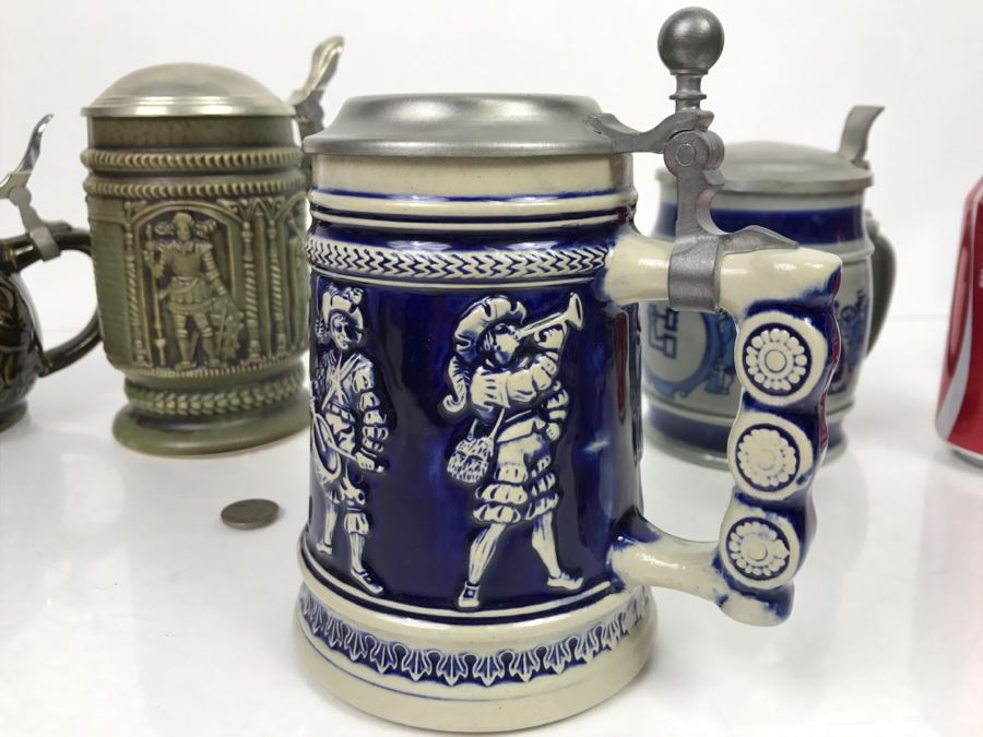 Set Of (4) German Beer Steins One Is Goebel [Photo 3]