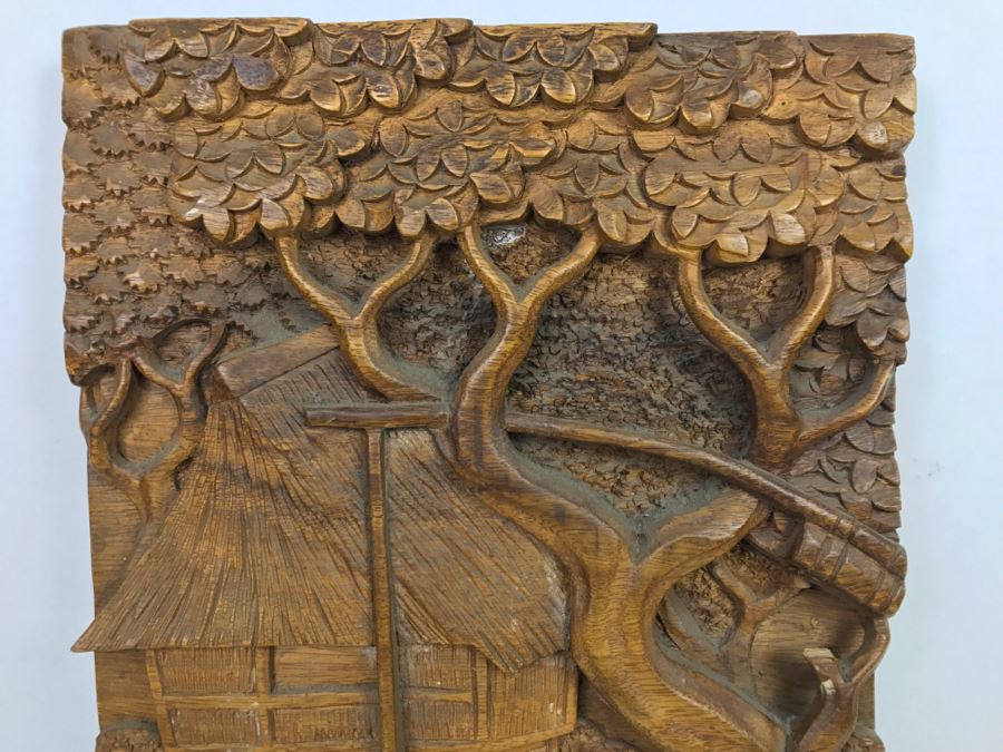 Large Wooden Deep Relief Carving [Photo 2]