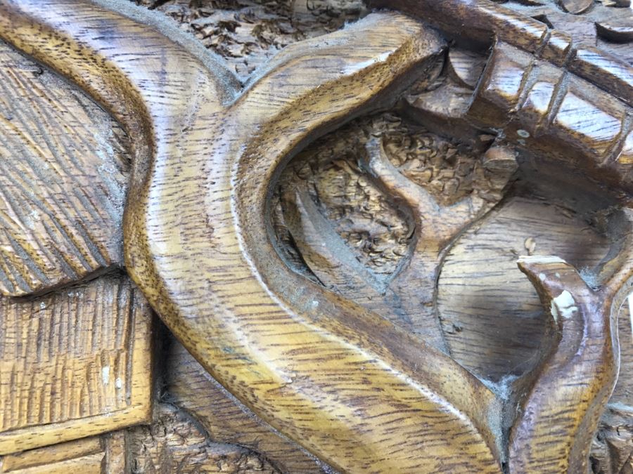 Large Wooden Deep Relief Carving [Photo 8]