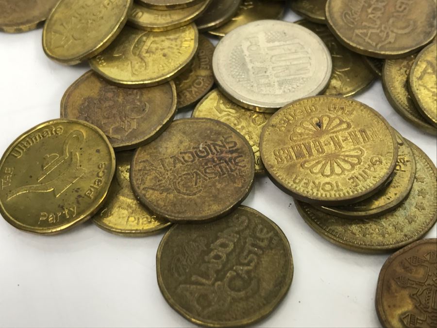 Various Game Tokens And Vintage Child's Mickey Mouse Spoon By Bonny Japan [Photo 5]
