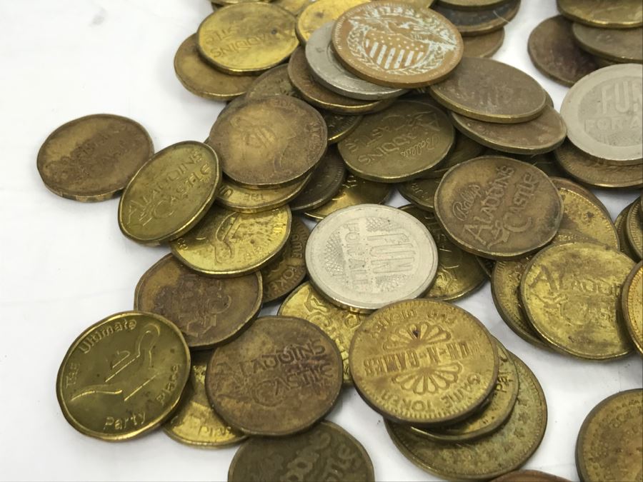 Various Game Tokens And Vintage Child's Mickey Mouse Spoon By Bonny Japan [Photo 11]