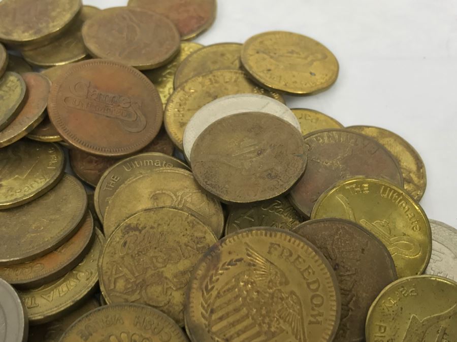 Various Game Tokens And Vintage Child's Mickey Mouse Spoon By Bonny Japan [Photo 8]