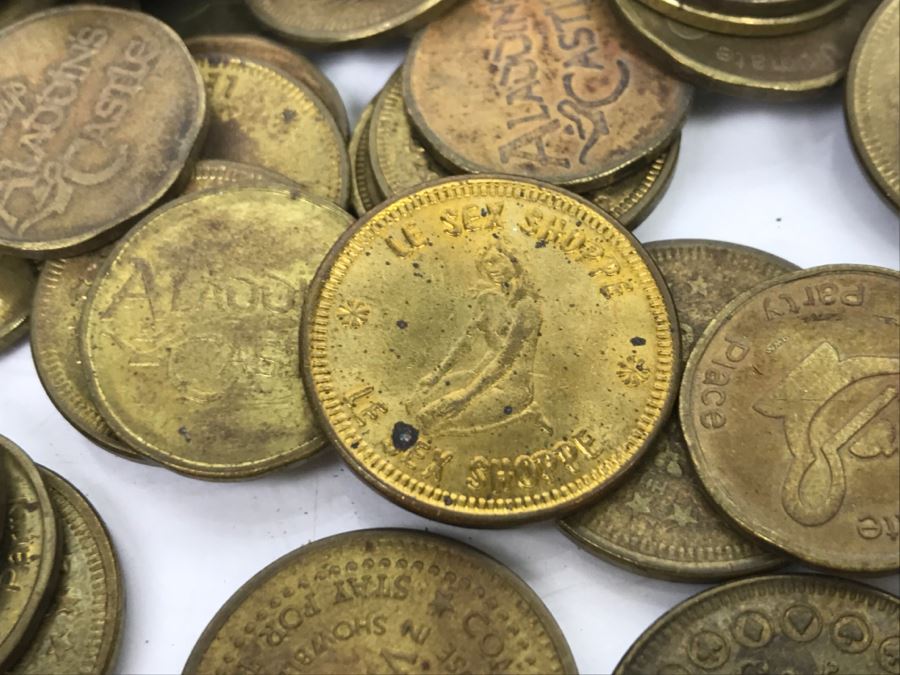 Various Game Tokens And Vintage Child's Mickey Mouse Spoon By Bonny Japan [Photo 6]