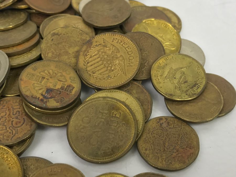 Various Game Tokens And Vintage Child's Mickey Mouse Spoon By Bonny Japan [Photo 7]