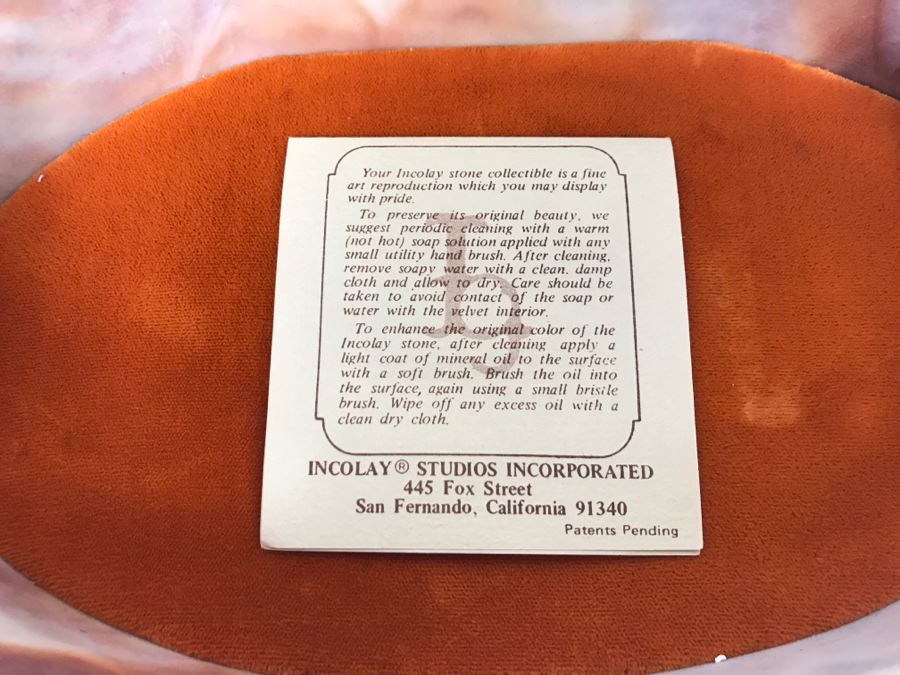 Vintage Incolay Stone Box Featuring Unicorns Signed R Nemith [Photo 11]